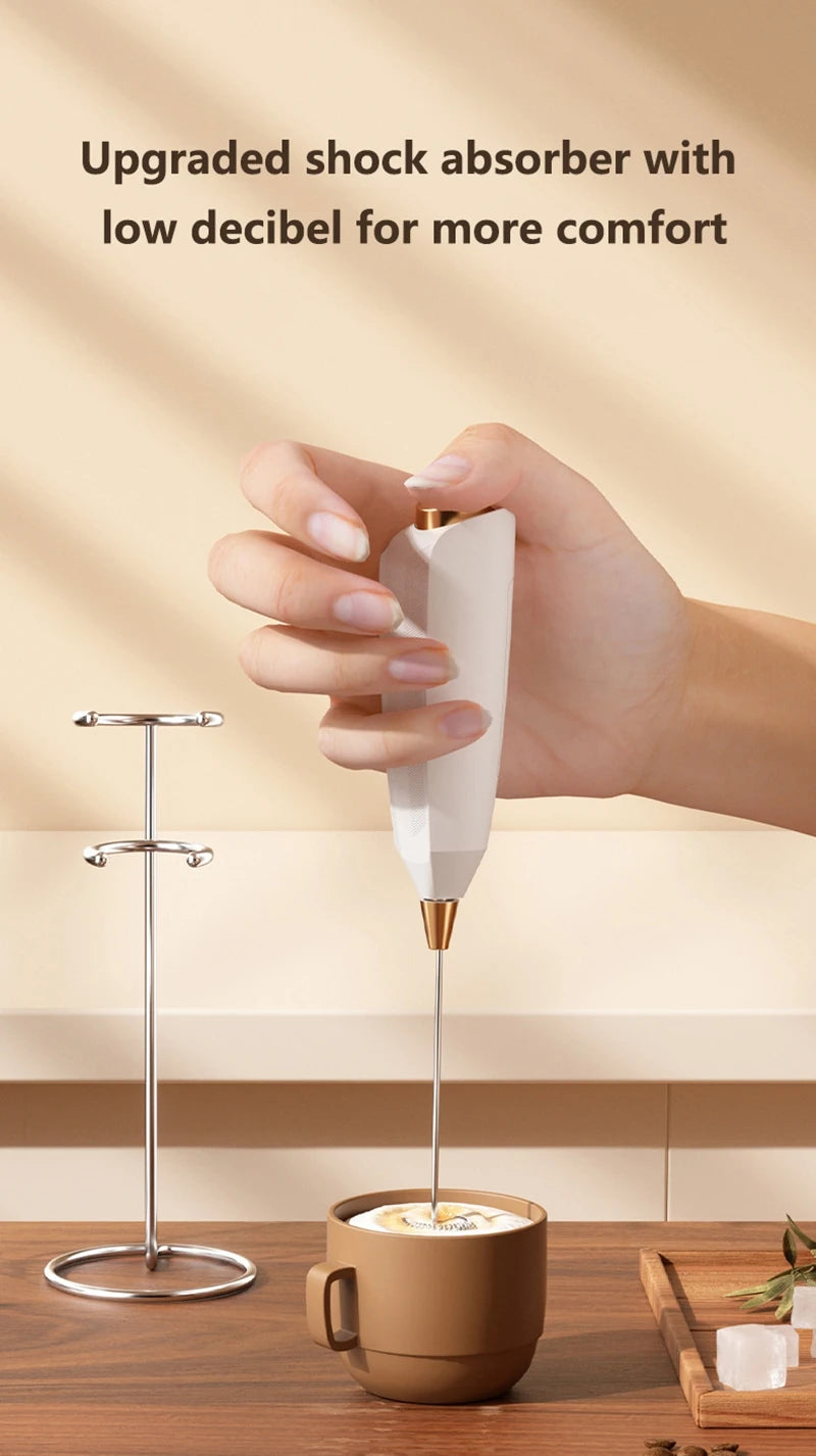 Wireless Milk Frother - Electric Handheld Foam Maker USB Rechargeable 15s Fast Frothing - ZOOMNSTORE