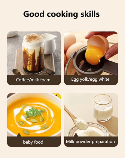 Wireless Milk Frother - Electric Handheld Foam Maker USB Rechargeable 15s Fast Frothing - ZOOMNSTORE