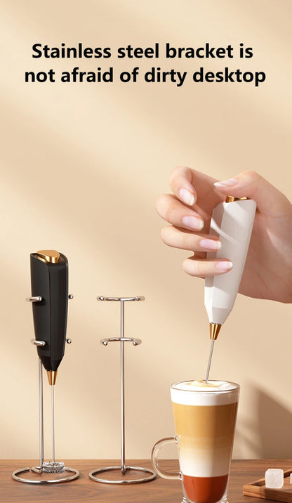 Wireless Milk Frother - Electric Handheld Foam Maker USB Rechargeable 15s Fast Frothing - ZOOMNSTORE