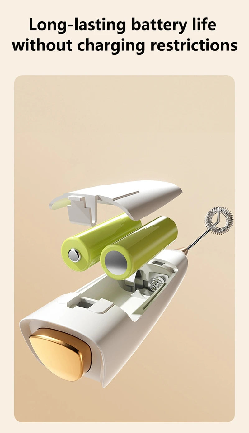 Wireless Milk Frother - Electric Handheld Foam Maker USB Rechargeable 15s Fast Frothing - ZOOMNSTORE