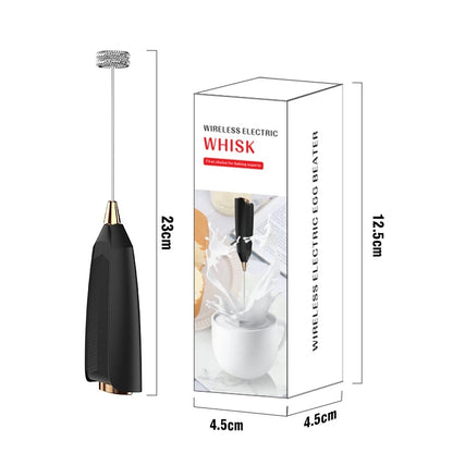 Wireless Milk Frother - Electric Handheld Foam Maker USB Rechargeable 15s Fast Frothing - ZOOMNSTORE