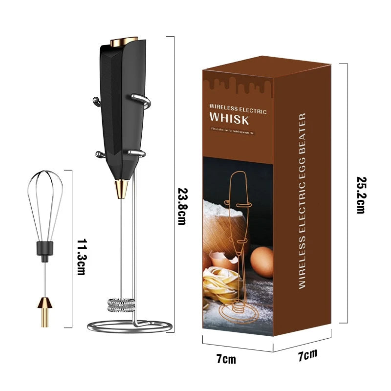 Wireless Milk Frother - Electric Handheld Foam Maker USB Rechargeable 15s Fast Frothing - ZOOMNSTORE