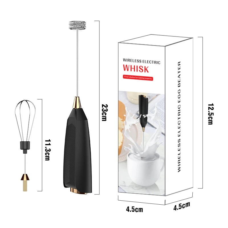 Wireless Milk Frother - Electric Handheld Foam Maker USB Rechargeable 15s Fast Frothing - ZOOMNSTORE