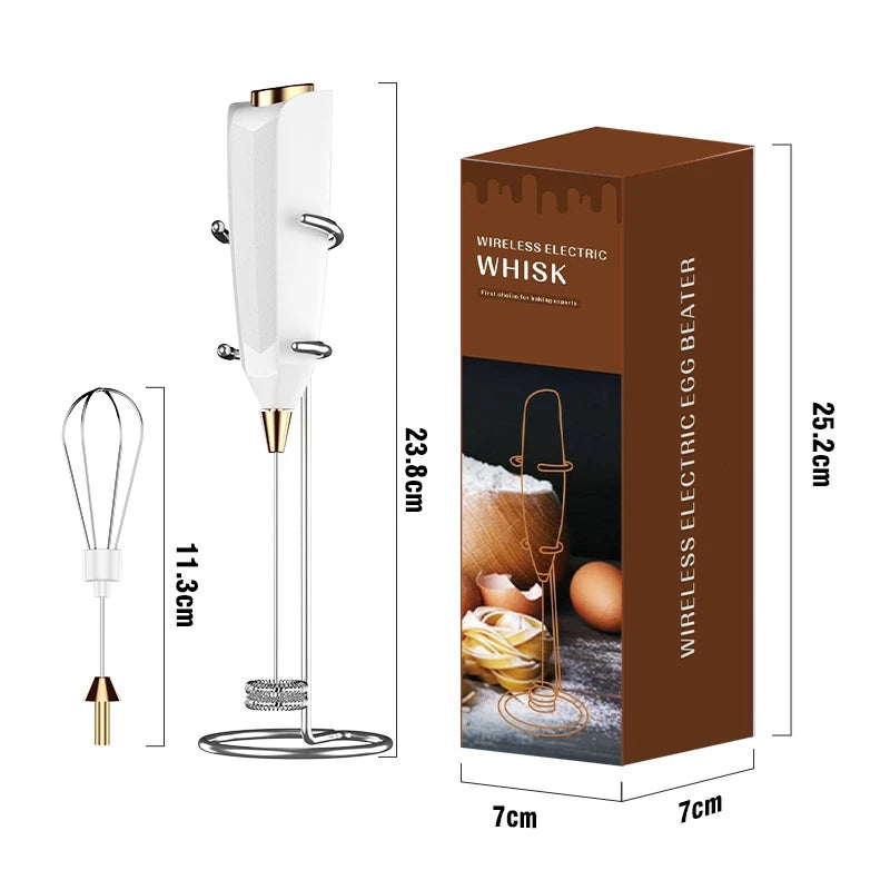 Wireless Milk Frother - Electric Handheld Foam Maker USB Rechargeable 15s Fast Frothing - ZOOMNSTORE