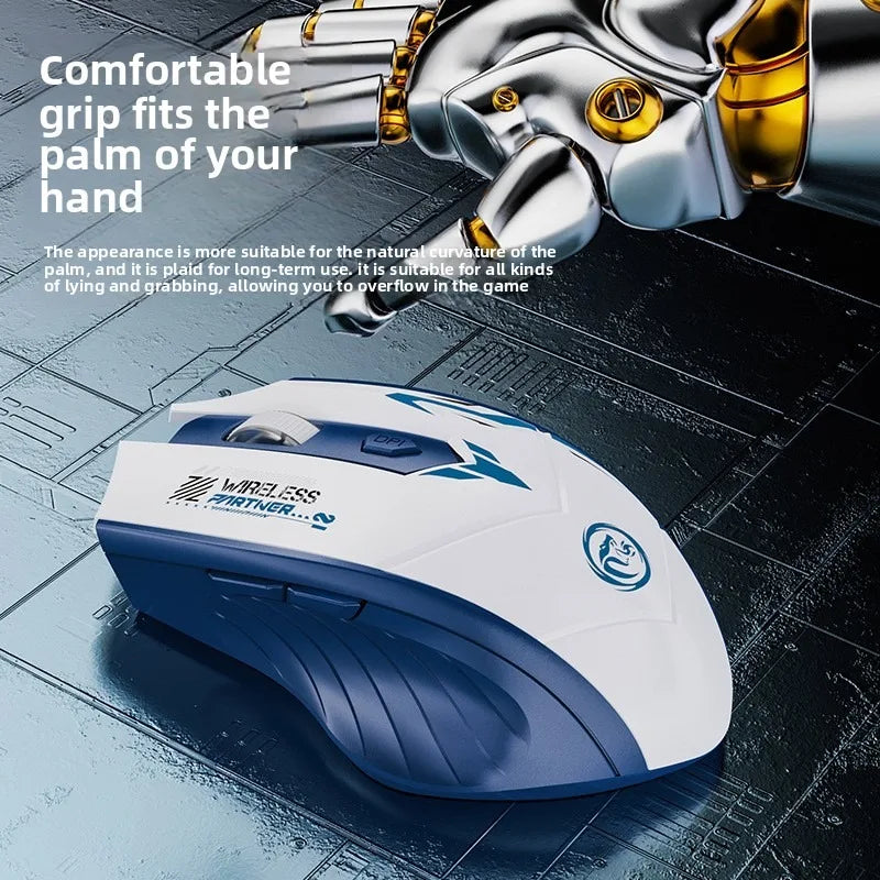 Wireless Mouse Dual Mode 2.4G Bluetooth-compatible Rechargeable Glow Mouse Noiseless Cordless Computer Mice for PC Laptop - ZOOMNSTORE