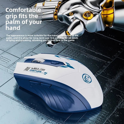 Wireless Mouse Dual Mode 2.4G Bluetooth-compatible Rechargeable Glow Mouse Noiseless Cordless Computer Mice for PC Laptop - ZOOMNSTORE