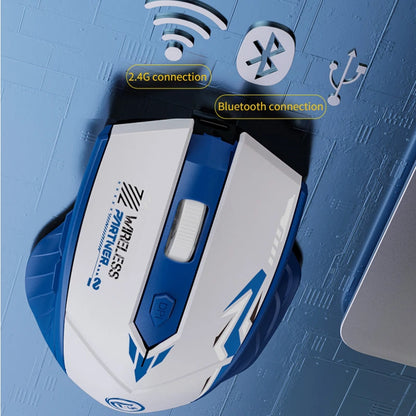 Wireless Mouse Dual Mode 2.4G Bluetooth-compatible Rechargeable Glow Mouse Noiseless Cordless Computer Mice for PC Laptop - ZOOMNSTORE