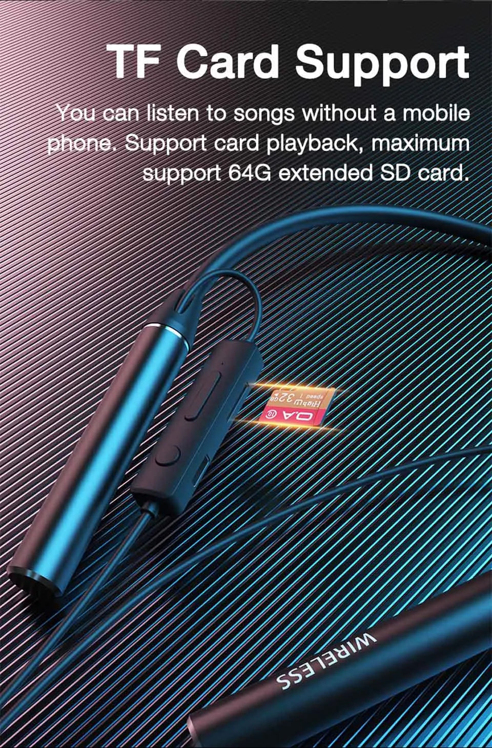 Wireless Neckband Headphones - Bluetooth Earphones With Microphone & Long Battery Life - ZOOMNSTORE