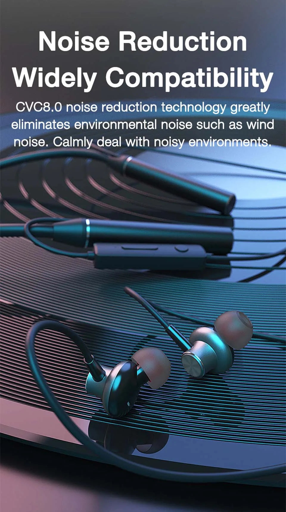 Wireless Neckband Headphones - Bluetooth Earphones With Microphone & Long Battery Life - ZOOMNSTORE