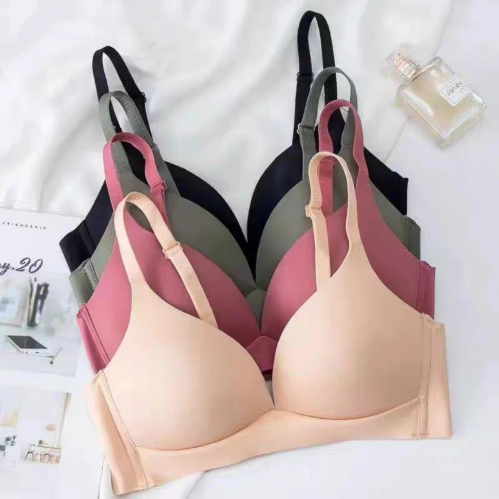 Wireless Push Up Bra Seamless 3/4 Cup Glossy Bralette - Comfortable Japanese Style Lingerie - ZOOMNSTORE