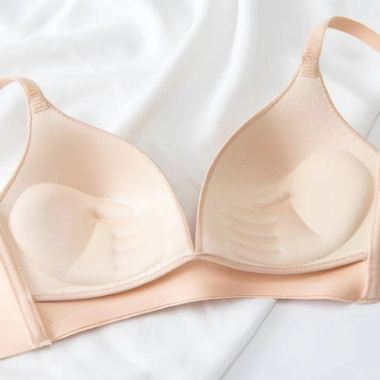 Wireless Push Up Bra Seamless 3/4 Cup Glossy Bralette - Comfortable Japanese Style Lingerie - ZOOMNSTORE