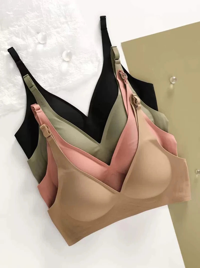 Wireless Push Up Bra - Seamless Jelly Bra With Wire Free Support & Adjustable Straps - ZOOMNSTORE