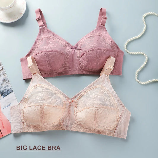 Wireless Push Up Bra - Ultra Thin Lace Bra Women | Large Size Bras, Adjustable Strap Bra - ZOOMNSTORE
