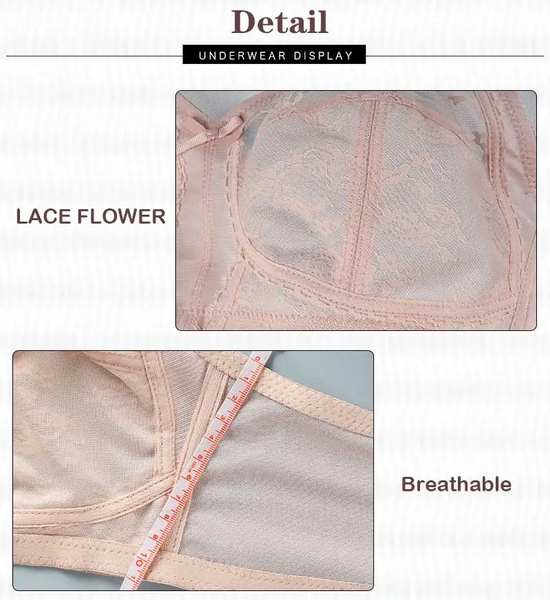 Wireless Push Up Bra - Ultra Thin Lace Bra Women | Large Size Bras, Adjustable Strap Bra - ZOOMNSTORE