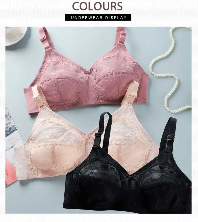 Wireless Push Up Bra - Ultra Thin Lace Bra Women | Large Size Bras, Adjustable Strap Bra - ZOOMNSTORE