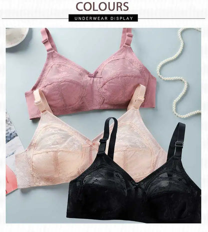 Wireless Push Up Bra - Ultra Thin Lace Bra Women | Large Size Bras, Adjustable Strap Bra - ZOOMNSTORE