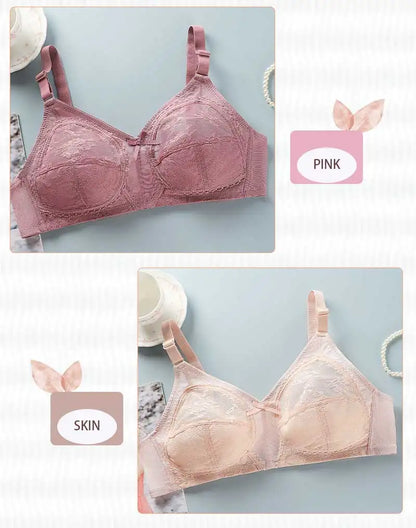 Wireless Push Up Bra - Ultra Thin Lace Bra Women | Large Size Bras, Adjustable Strap Bra - ZOOMNSTORE