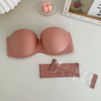 FINETOO Sexy Strapless Bras Women Wireless Bralette Soft Female Underwear Ladies Seamless Bras Invisible Bra With 2pcs Straps - ZOOMNSTORE
