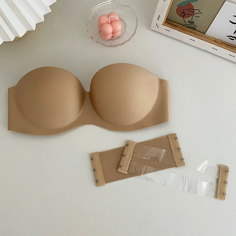 FINETOO Sexy Strapless Bras Women Wireless Bralette Soft Female Underwear Ladies Seamless Bras Invisible Bra With 2pcs Straps - ZOOMNSTORE