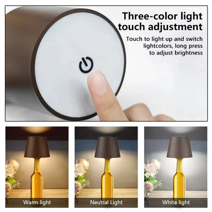 Wireless Touch LED Table Lamp - 3-Level Dimming for Bedroom Dining Room Bar and Desk - ZOOMNSTORE