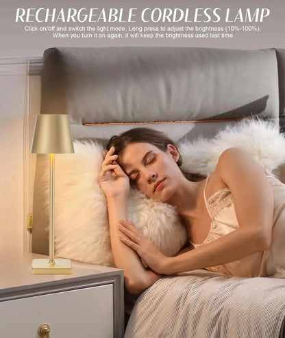 Wireless Touch LED Table Lamp - 3-Level Dimming for Bedroom Dining Room Bar and Desk - ZOOMNSTORE