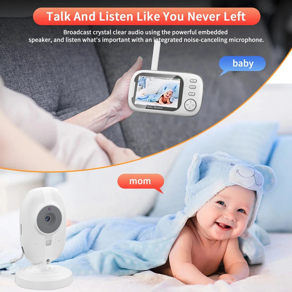 Cdycam New 3.5 inch Wireless Video Baby Monitor Night Vision Temperature Monitoring 2 Way Audio Talk Baby Nanny Security Camera - ZOOMNSTORE