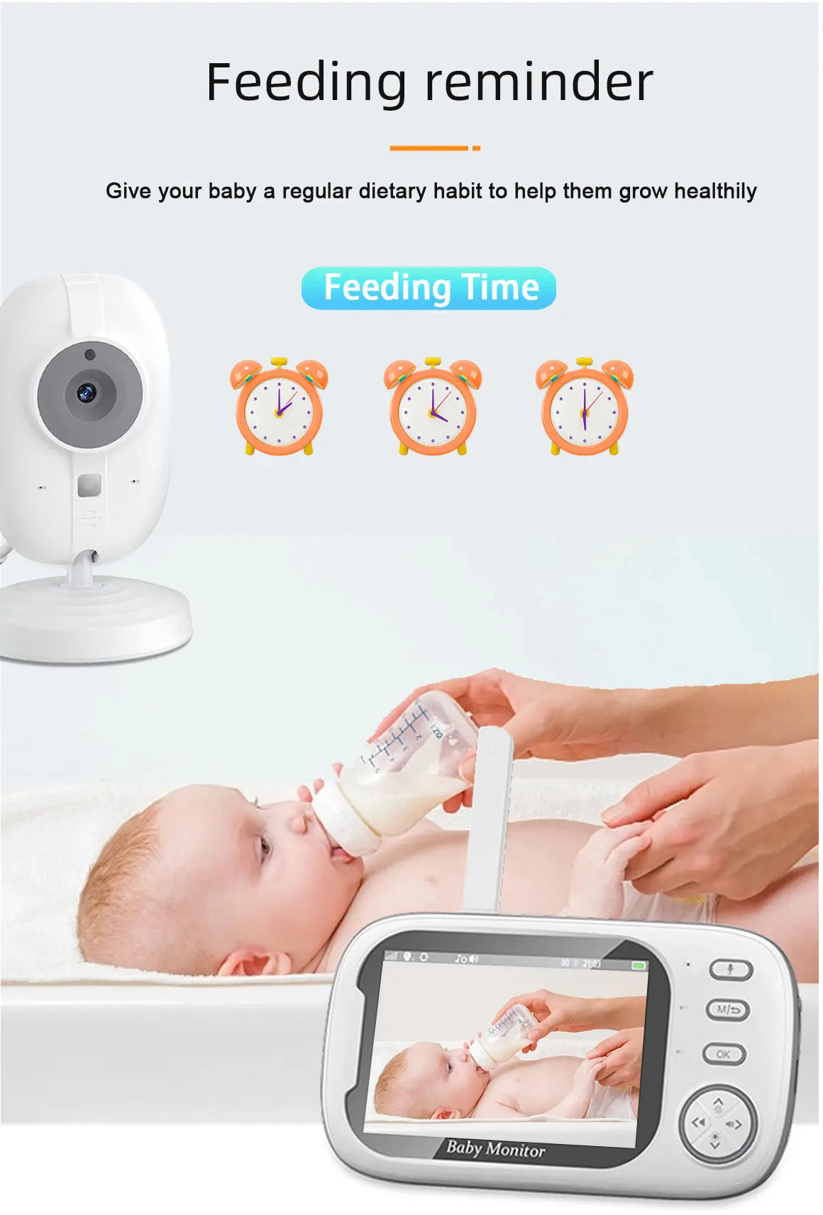 Cdycam New 3.5 inch Wireless Video Baby Monitor Night Vision Temperature Monitoring 2 Way Audio Talk Baby Nanny Security Camera - ZOOMNSTORE