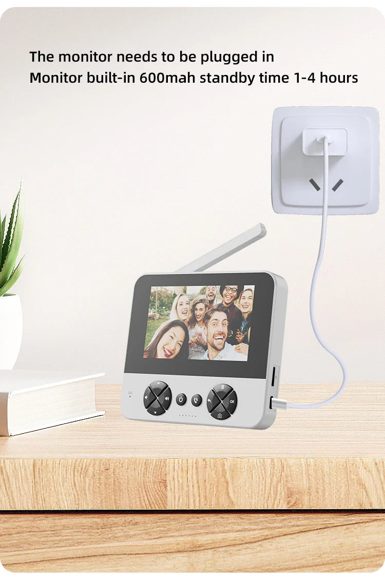 Wireless Video Doorbell - 4.3 Inch Color Display With Infrared Night Vision & Two-Way Intercom - ZOOMNSTORE