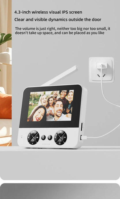 Wireless Video Doorbell - 4.3 Inch Color Display With Infrared Night Vision & Two-Way Intercom - ZOOMNSTORE