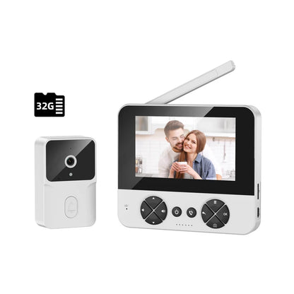Wireless Video Doorbell - 4.3 Inch Color Display With Infrared Night Vision & Two-Way Intercom - ZOOMNSTORE