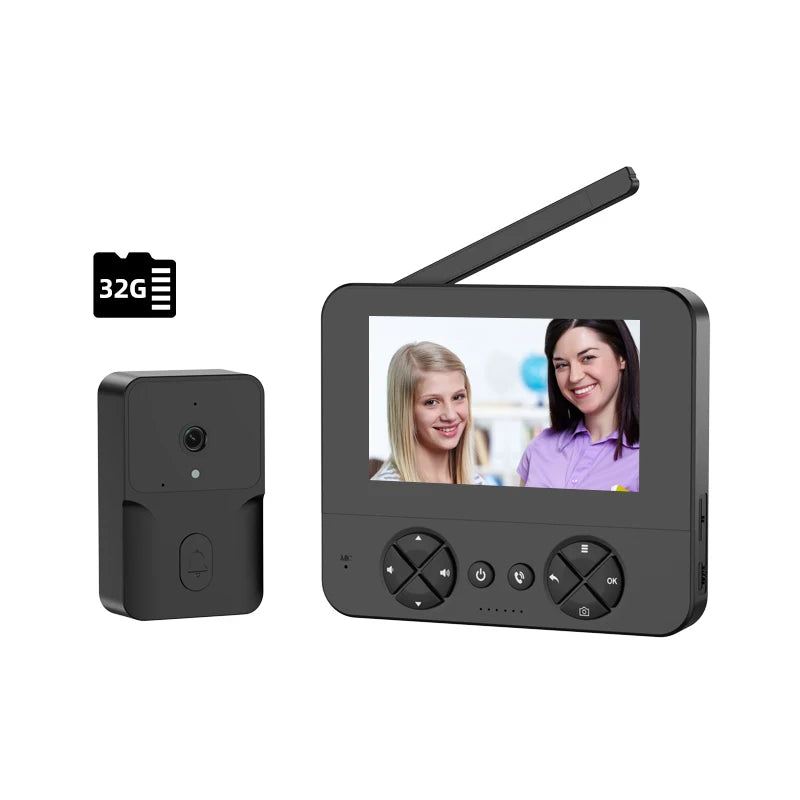 Wireless Video Doorbell - 4.3 Inch Color Display With Infrared Night Vision & Two-Way Intercom - ZOOMNSTORE