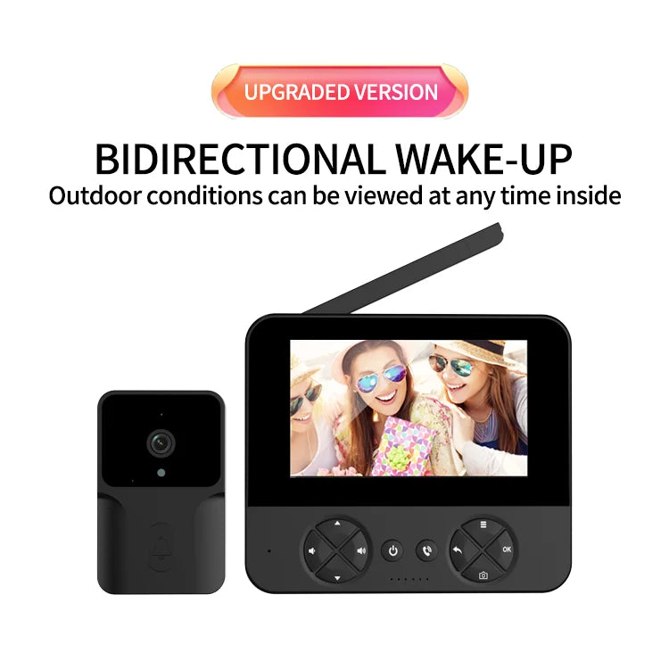 Wireless Video Doorbell - 4.3 Inch Color Display With Infrared Night Vision & Two-Way Intercom - ZOOMNSTORE