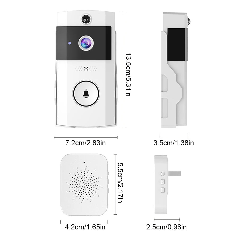 Wireless Video Doorbell - Solar Powered Waterproof Camera with Night Vision & Two-Way Intercom - ZOOMNSTORE