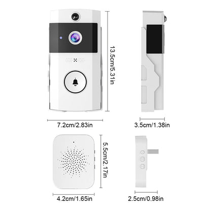 Wireless Video Doorbell - Solar Powered Waterproof Camera with Night Vision & Two-Way Intercom - ZOOMNSTORE
