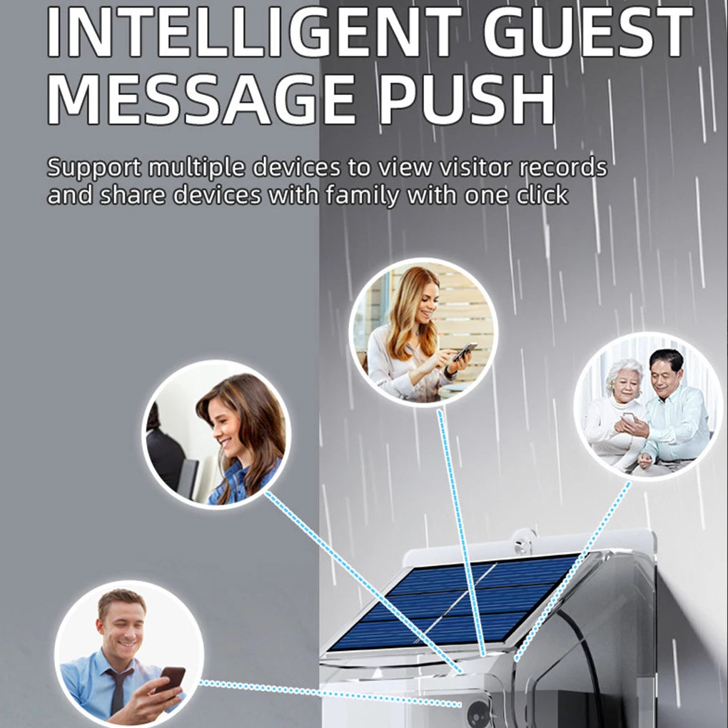 Wireless Video Doorbell - Solar Powered Waterproof Camera with Night Vision & Two-Way Intercom - ZOOMNSTORE