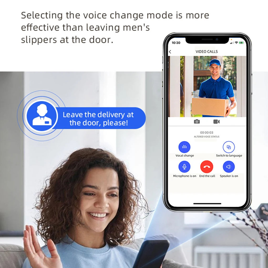 Wireless Video Doorbell - Solar Powered Waterproof Camera with Night Vision & Two-Way Intercom - ZOOMNSTORE