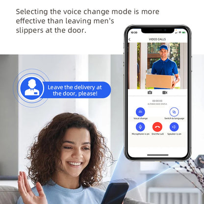 Wireless Video Doorbell - Solar Powered Waterproof Camera with Night Vision & Two-Way Intercom - ZOOMNSTORE