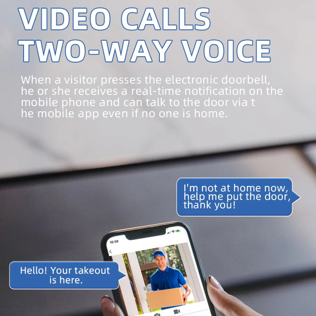 Wireless Video Doorbell - Solar Powered Waterproof Camera with Night Vision & Two-Way Intercom - ZOOMNSTORE