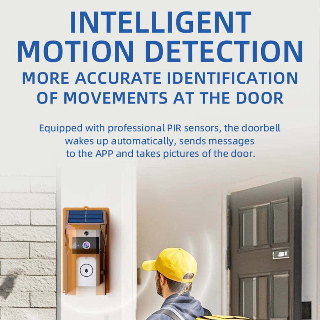 Wireless Video Doorbell - Solar Powered Waterproof Camera with Night Vision & Two-Way Intercom - ZOOMNSTORE
