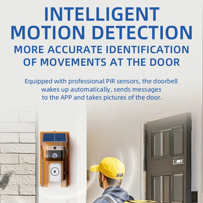 Wireless Video Doorbell - Solar Powered Waterproof Camera with Night Vision & Two-Way Intercom - ZOOMNSTORE