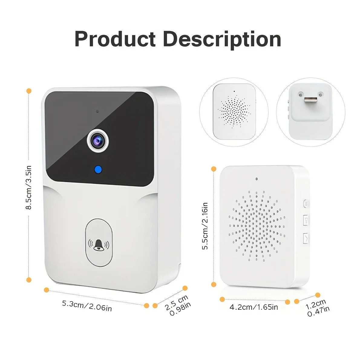 Wireless Video Doorbell With HD Camera - Smart Home Security, Night Vision & Two-Way Audio - ZOOMNSTORE