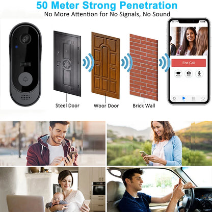 Wireless Video Doorbell - HD Video Intercom, Waterproof Outdoor Security Camera - ZOOMNSTORE
