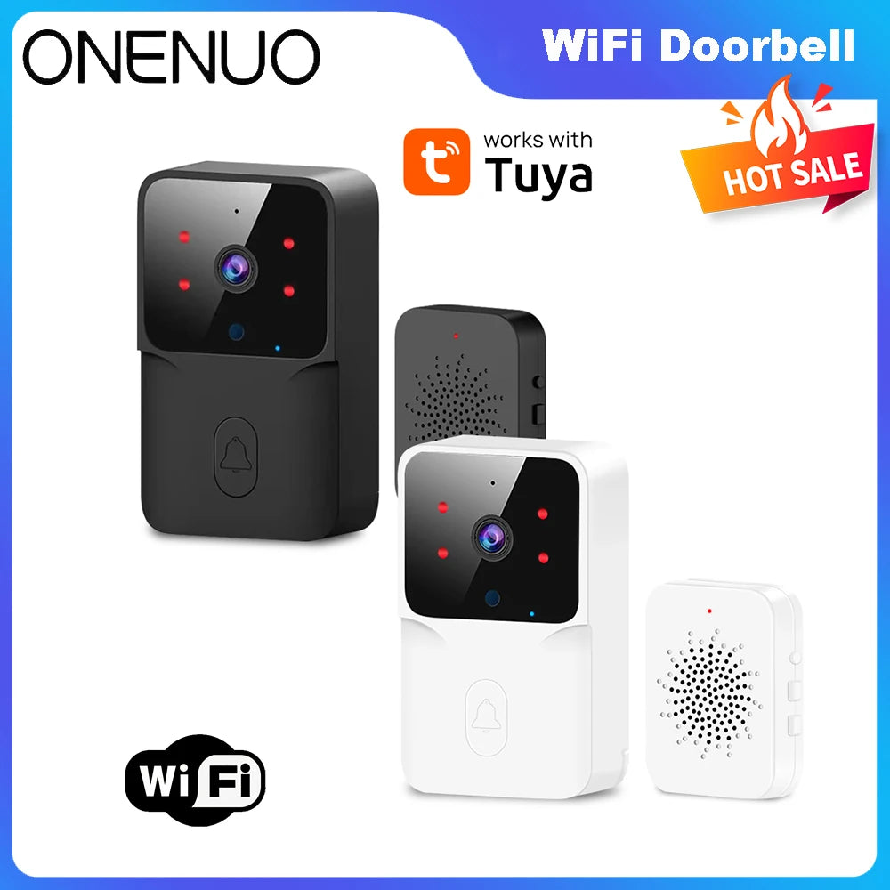 Wireless Video Doorbell - Tuya Smart Home HD Security Camera with Night Vision & Two-Way Audio - ZOOMNSTORE