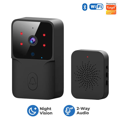 Wireless Video Doorbell - Tuya Smart Home HD Security Camera with Night Vision & Two-Way Audio - ZOOMNSTORE