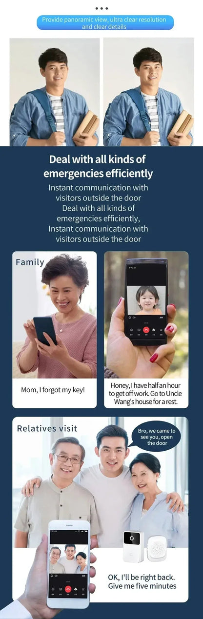 Wireless Video Doorbell - WiFi Doorbell With Night Vision & Two Way Audio - ZOOMNSTORE