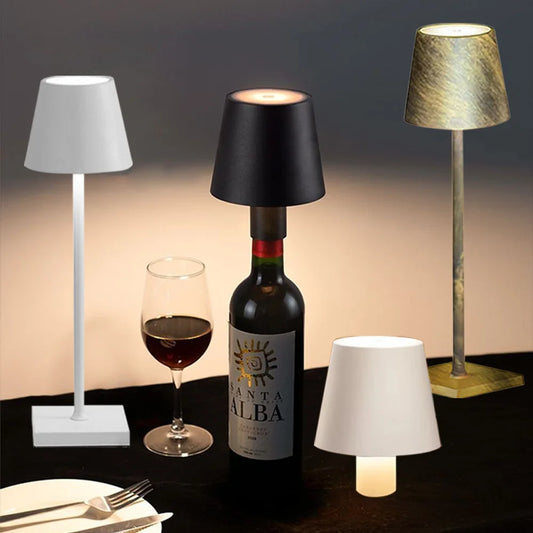 Wireless Wine Bottle Lamp - USB Rechargeable LED Table Light with Touch Control for Bar and Cafe Decor - ZOOMNSTORE