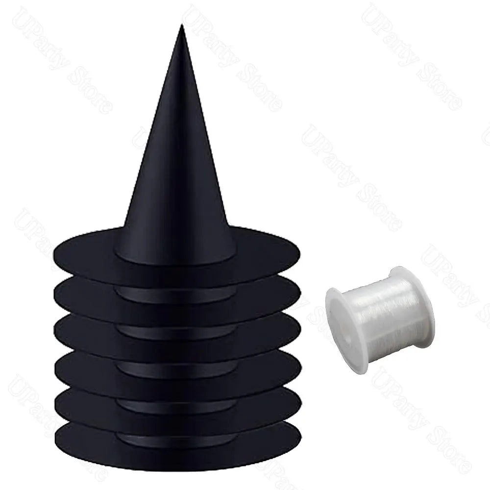 Witches Hats - Black Hanging Wizard Hats for Halloween Decoration 612 Pcs - ZOOMNSTORE