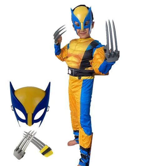 Child Movie Luxury Mask Jumpsuit Wolverine Cosplay Costume Halloween Christmas Kids New Year Costume Superhero Fantasy props - ZOOMNSTORE
