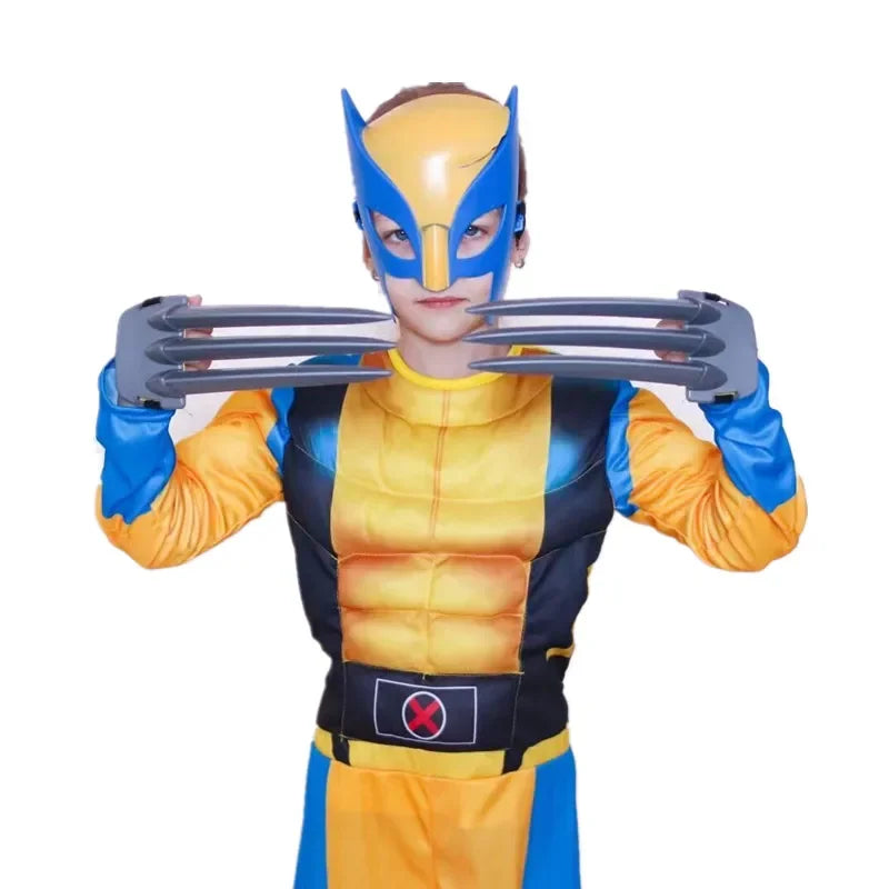 Child Movie Luxury Mask Jumpsuit Wolverine Cosplay Costume Halloween Christmas Kids New Year Costume Superhero Fantasy props - ZOOMNSTORE
