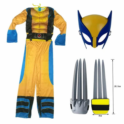 Child Movie Luxury Mask Jumpsuit Wolverine Cosplay Costume Halloween Christmas Kids New Year Costume Superhero Fantasy props - ZOOMNSTORE
